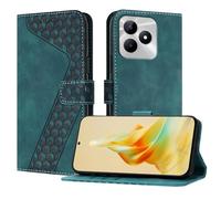 OKZone Coque pour Realme C51 4G/C53 4G/Narzo N53 4G/Note 50 4G, Etui Protection Housse Premium en Cuir PU Portefeuille Étui Téléphone [Fermoir Magnétique] [Fentes pour Cartes] Flip Case(Vert)
