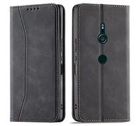 OKZone Coque pour Sony Xperia XZ3, PU Cuir Portefeuille Housse Magnétique Flip Pochette Étui à Rabat Case avec Antichoc TPU Housse [Emplacements Cartes] [Fonction Support] (Noir)