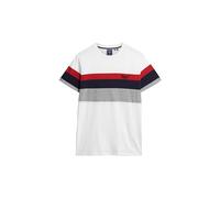 Superdry T-shirt Orange Label à rayures blanc L