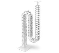 OL Oskar Lehmann Kuba Slim Line Guide-câbles carré, longueur de 1 260 mm, gaine de câble blanche de pour bureaux réglables en hauteur