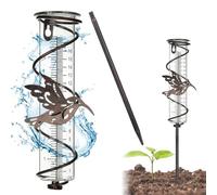 OLACD Compteur de pluie de jardin décoratif : Colibri Tube en verre Pluviomètre pour cour