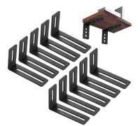 OLACD Lot de 10 supports d'étagère robustes en métal noir mat pour étagères, installation facile pour meubles, boîtiers PC, projets de bricolage
