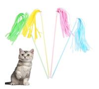 OLACD Lot de 4 jouets interactifs pour chat avec clochette et ruban en plastique