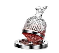 Oladfiop Carafe à décanter pour vin rouge 1500 ml en verre cristal sans plomb, décanteur rotatif à 360° pour whisky