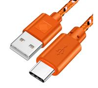 Olaf-Câble Usb Type C En Nylon Tressé, 1m, 2m, 3m, Diviseur De Données, Charge Rapide, Pour Samsung S9 S10 Xiaomi Mi9 Mi8 Huawei.Orange.0.5m