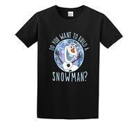 Olaf Do You Want to Build A Snowman Portrait Men's T-Shirt Unisex Black Men Tees XXL