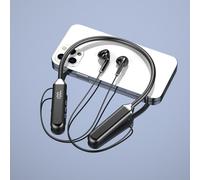 OLAF Écouteurs Tour de Cou Écouteurs Sans Fil Bluetooth Écouteurs avec Micro Mains Libres Bluetooth Casque Gamer Sport TWS Power Display-Noir-avec LED