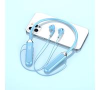 OLAF Écouteurs Tour de Cou Écouteurs Sans Fil Bluetooth Écouteurs avec Micro Mains Libres Bluetooth Casque Gamer Sport TWS Power Display-Bleu-avec LED