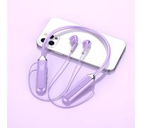 OLAF Écouteurs tour de cou sans fil écouteurs Bluetooth avec micro mains libres Bluetooth casque Gamer Sport TWS Power Display-violet-avec LED