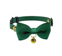 Olahibi Collier pour chat à libération sûre, boucle détachable, nœud papillon, cloche transparente, matériau polyester (vert, chats adultes)