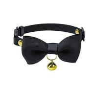 Olahibi Collier pour chat à libération sûre, boucle détachable, nœud papillon, cloche transparente, matériau en polyester (noir, chaton)