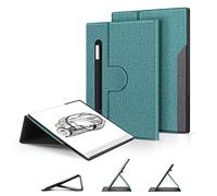 OLAIKE Étui Book Folio pour Remarkable 2 10.3" 2020, Couverture en Tissu avec Support de Rotation à 360 Degrés et Poche Stylet, Gris & Vert