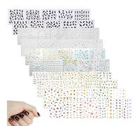 Olakin 50 Feuilles 3D Design Stickers Ongles[Plus de 1800 Pcs], Autocollant Ongle d'Art, Mix Couleur Auto-adhésif Nail Art Sticker, Bricolage Autocollant à Ongles