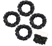 Olakin Chouchous Cheveux en Soie[4Pcs], Elastiques Cheveux, Femme Fille Bobbles Scrunchies Cheveux éLastique Bandes Ties Cordes Chouchou Accessoires Cheveux pour Femme ou Filles(Noir)