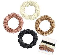 Olakin Chouchous Cheveux en Soie[4Pcs], Elastiques Cheveux, Femme Fille Bobbles Scrunchies Cheveux éLastique Bandes Ties Cordes Chouchou Accessoires Cheveux pour Femme ou Filles(Polychrome)
