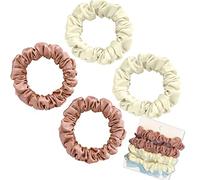 Olakin Chouchous Cheveux en Soie[4Pcs], Elastiques Cheveux, Femme Fille Bobbles Scrunchies Cheveux éLastique Bandes Ties Cordes Chouchou Accessoires Cheveux pour Femme ou Filles(Blanc et Rose)