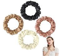 Olakin Chouchous Cheveux en Soie[4Pcs], Elastiques Cheveux, Femme Fille Bobbles Scrunchies Cheveux éLastique Bandes Ties Cordes Chouchou Accessoires Cheveux pour Femme ou Filles(Polychrome)