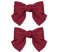 Olakin Noeuds de Cheveux Pinces[2 Pièces], Pince à Cheveux, Grands Cheveux Noeuds Clip, Barrettes à Cheveux avec Fermeture à Clip, Barrettes à Cheveux Élégantes pour Femme et Fille(Rouge)