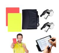 Olakin Set D'Arbitrage Football, Carton Arbitre Footballde Cartons Rouge et Jaune, avec Carnets Scores Crayon et 2 Sifflets en Acier Inoxydable, Idéal pour Les Entraîneurs, Arbitres et Officiels