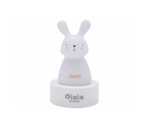 Olala® - Veilleuse LED Nomade Lapin pour Bébé et Enfant - Déco Lumineuse idéale pour Cadeau dès la Naissance pour Fille et Garçon - Rechargeable par induction avec Grande Autonomie (12h)