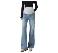 Olamao Jeans Grossesse Évasés avec Taille Réglable - Vie Confort Grande Taille pour Femmes de moins de 170 cm, Poches Utility, Type-3301, M
