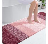 OLANLY Bathroom Runner Rugs 70x24, Extra Soft Absorbent Microfiber Bath Rugs, Rubber Backing, Quick Dry, Machine Washable Bath Mats for Bathroom Floor, Tub, Shower and Home Decor Accessories, Red