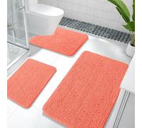 OLANLY Lot de 3 tapis de salle de bain en chenille doux et absorbants, tapis de toilette en forme de U, à séchage rapide, accessoires de décoration d'intérieur, tapis de bain pour salle de bain (91,4