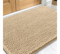 OLANLY Paillasson d'intérieur en Chenille Absorbant - Lavable - Séchage Rapide - en Microfibre Douce - Antidérapant - pour entrée - 76,2 x 50,8 cm - Beige