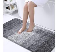 OLANLY Tapis de Salle de Bain 119,4 x 61 cm en Microfibre Extra Douce et absorbante, antidérapant, Pelucheux, Lavage en Machine, Tapis de Bain pour Salle de Bain, Baignoire et Douche, Gris