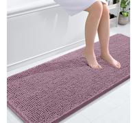 OLANLY Tapis de salle de bain 150 x 61 cm - Tapis de bain chenille extra doux et absorbant - Revers en caoutchouc - Séchage rapide - Lavable en machine - Accessoires de décoration d'intérieur - Prune