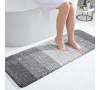 OLANLY Tapis de Salle de Bain Extra Doux en Microfibre absorbante - Revers en Caoutchouc - Séchage Rapide - Lavable en Machine - Accessoires de décoration d'intérieur - 119,4 x 43,2 cm - Gris