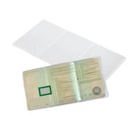 Olanmarp Étui de protection pliable en 3 parties pour carte grise, transparent, transparent, robuste, indéchirable, sans phtalates, adapté à un usage alimentaire, 100 % recyclable, PVC fabriqué en