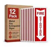 OLANZU Lot de 5 panneaux d'extincteur avec flèche 30,5 x 10,2 cm, aluminium de 0,1 cm, métal de qualité ingénieur, panneaux muraux protégés contre les UV pour intérieur et extérieur, extincteur