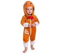 OLAOLA Grenouillère Bébé Unisexe, Pyjama en Flanelle Douce, Costume d'Animal pour Enfant, Combinaison à Capuche Cartoon (Pain d'épices, 24-30 mois)