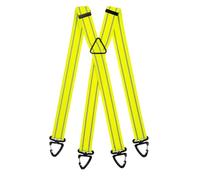 Olata Bretelles de Sécurité XXL, Haute Visibilité avec Bandes Réfléchissantes, Mousquetons en Plastique - 4cm. Jaune (X Modèle)