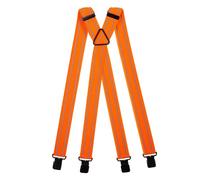 Olata Bretelles de Sécurité XXL, Haute Visibilité avec Bandes Réfléchissantes, Pinces Noires - 4cm. Orange (X Modèle)