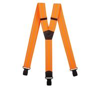 Olata Bretelles de Sécurité XXL, Haute Visibilité avec Bandes Réfléchissantes, Pinces Noires - 4cm. Orange (Y Modèle)
