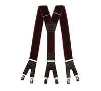 Olata Bretelles en Y Hommes Résistantes Extra-larges, à Six Clips - 5 cm. Noir/Rouge