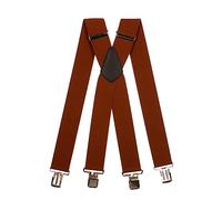 Olata Bretelles Hommes Large avec Design en X Robuste et Sangles Extra Larges - 5 cm. Orange Foncé