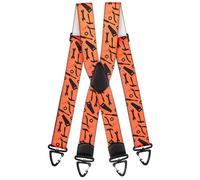 Olata Bretelles Motif Outils avec Mousquetons en Plastique - Bretelles Robustes Réglables en X et en Y, Largeur 5 cm. Orange, X Modèle