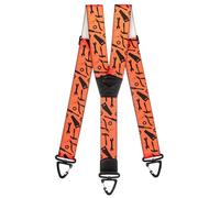 Olata Bretelles Motif Outils avec Mousquetons en Plastique - Bretelles Robustes Réglables en X et en Y, Largeur 5 cm. Orange, Y Modèle