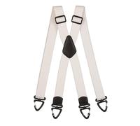 Olata Bretelles Robustes en X avec Mousquetons en Plastique - Largeur 4 cm, Réglables et Unisexes. Blanc