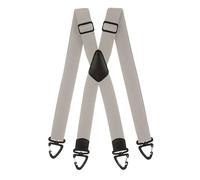 Olata Bretelles Robustes en X avec Mousquetons en Plastique - Largeur 4 cm, Réglables et Unisexes. Gris Clair