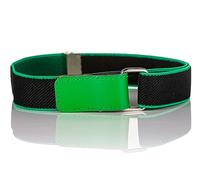 Olata Ceinture Élastique Extensible pour Enfants - Réglable avec Fermeture Auto-Aggripante, Idéale pour les 0-15 Ans. Noir/Vert (5-12 ans)