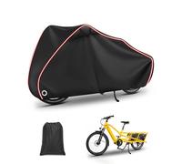 OlaVeg Housse Velo Exterieur Bâche Vélo Etanche Housse de Vélo Imperméable Tissu Oxford 420D Bache Anti pluie Anti-UV Coupe-vent avec Trou de Serrure pour VTT et Vélo Longtail(210×75×125 cm)