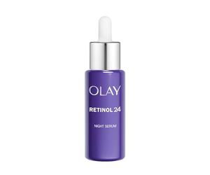 Olay Sérum visage au rétinol, sérum 24 nuits avec complexe rétinoïde + vitamine B3, sérum visage anti-âge raffermissant, renforce et raffermit la peau, réduit visiblement les rides et ridules, sans pa