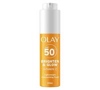 Olay Vitamin C Brighten & Glow 3in1 Fluide Hydratant SPF50+ avec Niacinamide, offre hydratation, éclat, protection UV et aide à corriger les taches foncées, 50ml