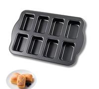 OlBuWa Mini Moule à Gâteau, Mini Moule à Pain, Anti-adhésif Moules à Cakes, Rectangulaire, 8 Cavités Brownie Moules à Gâteau Acier au Carbone pour Cuisson, Biscuits, Mousse