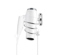 OlBuWa Support de sèche-cheveux en aluminium pour sèche-cheveux, rangement en spirale, étagère de salle de bain pour fournitures de toilette (argent, spirale)