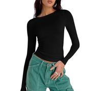 OLCANA T-shirts à manches longues pour femmes, T-shirts à manches longues pour femme | Hauts en coton pour femme - Chemises pour femme respirantes à manches longues avec col rond pour famille, filles